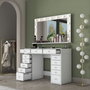 Hanah Home Mesa de Maquillaje con Espejo LED Blanco
